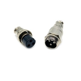 GX20 Aviation Connector 3 Pin, GX20 Docking Style Circular Adapter Male Female Plug Socket GX20 Metal Female Male Panel Mount Connector for Power Connection