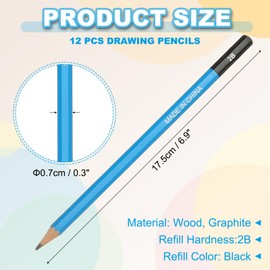 PATIKIL 12Pcs 2B Drawing Pencils for Sketching, Hexagonal Sketch Pencils for Drawing Writing Art Sketching Artists Beginners, Blue/Black