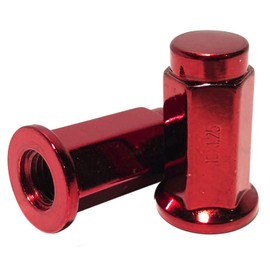 Coyote 16 Red 10x1.25 Flat Base Lug Nut Set 14mm Hex ATV UTV Kodiak Banshee Raptor