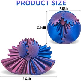 2 PCS Gear Sphere, Steampunk Whirling Wonder Fidget, Gear Ball Fidget, Gearsphere, 3D Printed Gear Balls,Gear Sphere Fidget, Stress Relief Toys for Kids Adults Home Travel Anxiety
