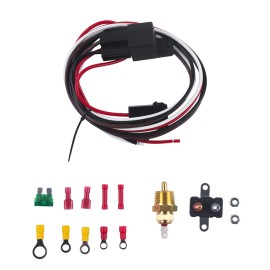 ZAP PERFORMANCE Electric Radiator Cooling Fan Relay Kit Thermostat Temp Control Switch