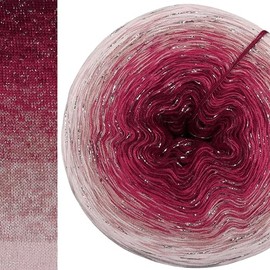 Glitter Colour Gradient Yarn, Ice Flower with Glitter, 5, 4 or 3 Ply, Bobbel Wool, Crochet, Knitting, Knitting Yarn (Pastel Pink Outer, 4-Way - 400 g/1520 m)