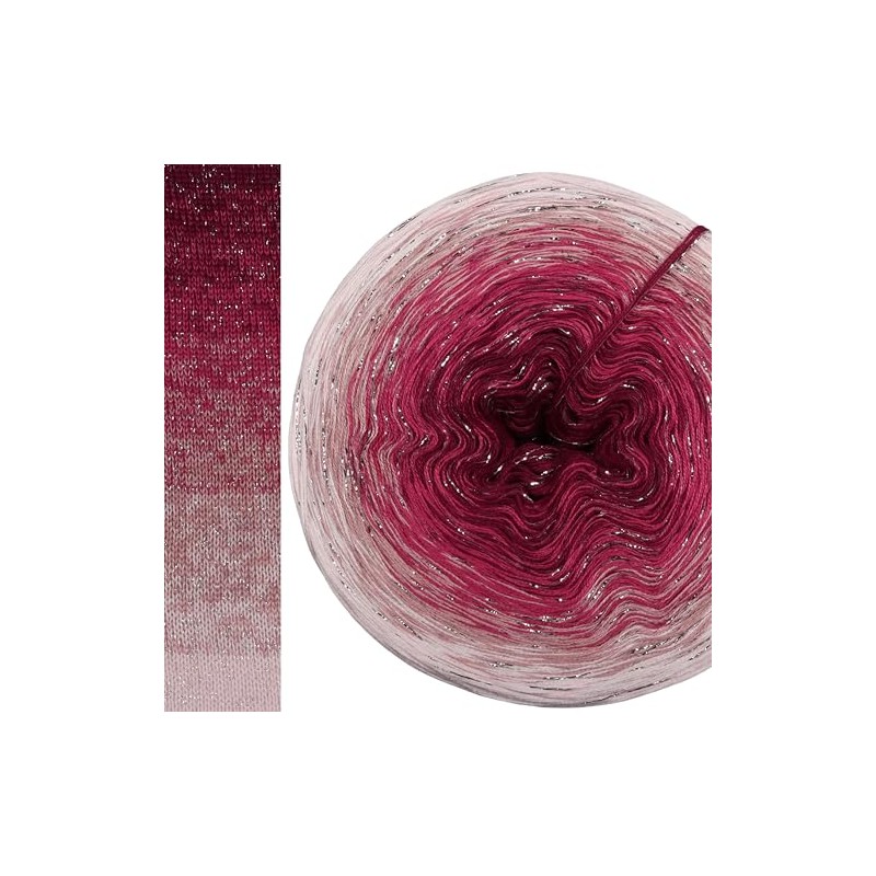 Glitter Colour Gradient Yarn, Ice Flower with Glitter, 5, 4