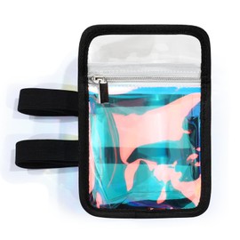 Bulyoou Carnival Leg/Arm Bag Holographic Thigh Bag with Adjustable Strap Leg Pouch Harness Women Summer Travel Hiking Pack(Black,PVC Leg Bag)