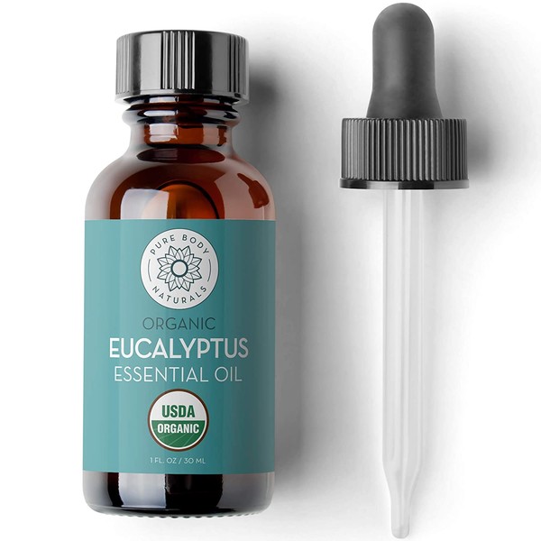 Organic Eucalyptus Essential Oil, 1 fl oz - Pure and Undiluted Therapeutic Grade for Aromatherapy Diffuser, Skin, Hair - by Pure Body Naturals