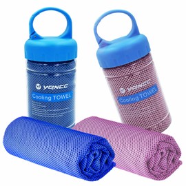 YQXCC Cooling Towel | 2 Pack 47"x12" | Ice Cool for Neck | Soft Breathable Microfiber Chilly | for Yoga, Golf, Gym, Camping, Running, Workout & More Activities