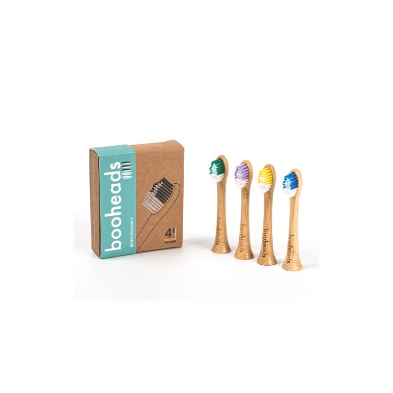 booheads - Cabezales de cepillo de dientes eléctrico de bambú