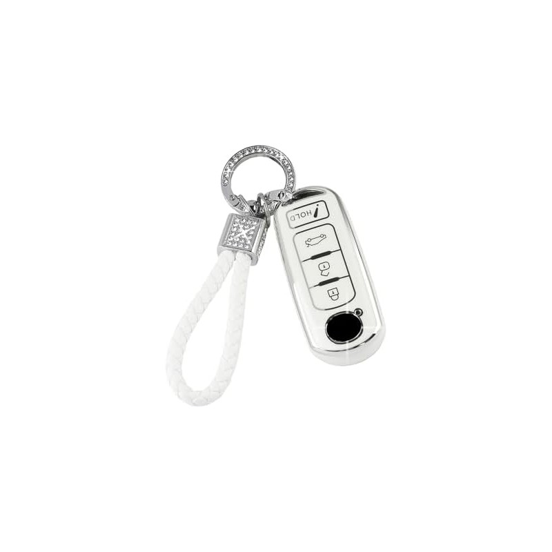 PIFOOG TPU Key Fob Cover with Bling Key Chain Keyless
