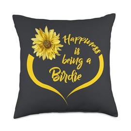 Birdie Gift: Happiness Is Being A Birdie Throw Pillow