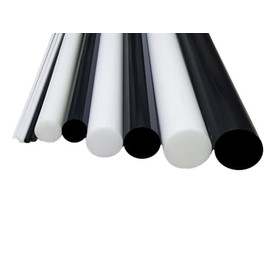 Pom Round Rod Round Material Plastic Diameter 8 mm Length 100 mm black/natural, 300mm, Black