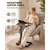 Porvoo C-Shaped Side Table, Height Adjustable Swivel TV Tray Table