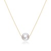 Mameloly Pearl Necklaces for Women Dainty 14K Gold Plated O-link