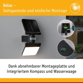 Paulmann Lesla 94609 Outdoor Solar Floodlight IP65 3000K USB PIR Anthracite