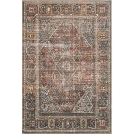 Loloi II Loren Brick/Midnight 2'-6" x 7'-6" Runner Rug Brick / Midnight