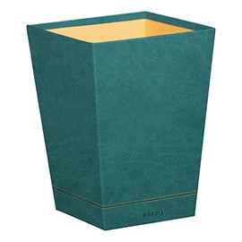 RHODIA 194625C - Peacock Waste Paper Bin - 24x24x32 cm - Orange Saddle Stitching - Faux Leather Exterior - Home Office Collection Rhodiarama - Office Organization & Designer Storage