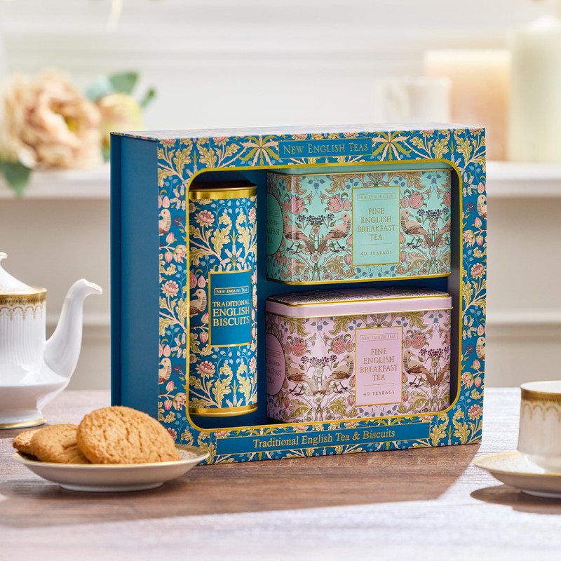 New English Teas Traditional Tea & Cookies Gift Set with