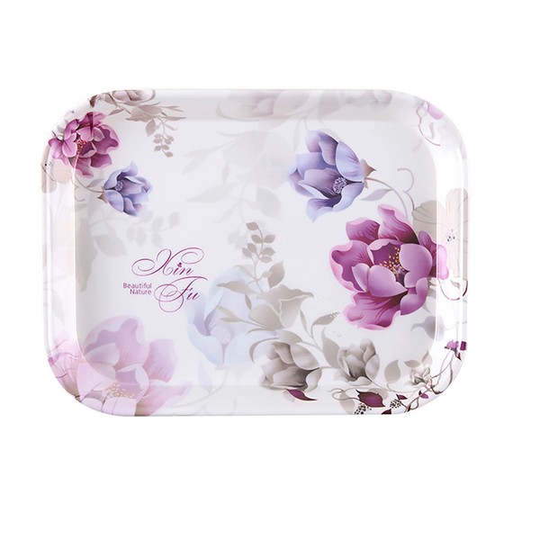 Tabletop Tray, Luncheon Tray, Plastic Tray, Stylish, Lightweight, Small Storage, Plastic Tray, Large, Medium, Small, Deep, Square, Rectangle, Japanese, Scandinavian, Western, Floral, Rose Tray, Interior, Non-Slip, Washable, For Cafes, Tea, Cafes, Commerc