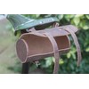 London Craftwork Vintage Brown Leather Roll Bag + Bike Repair