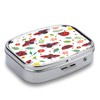 Travel Small Pill Box Flower Red Ladybug Portable Pill Storage