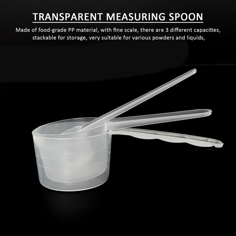3 Measuring Spoons, Measuring Spoon 50ml, 40ml, Measuring Spoon 5g,