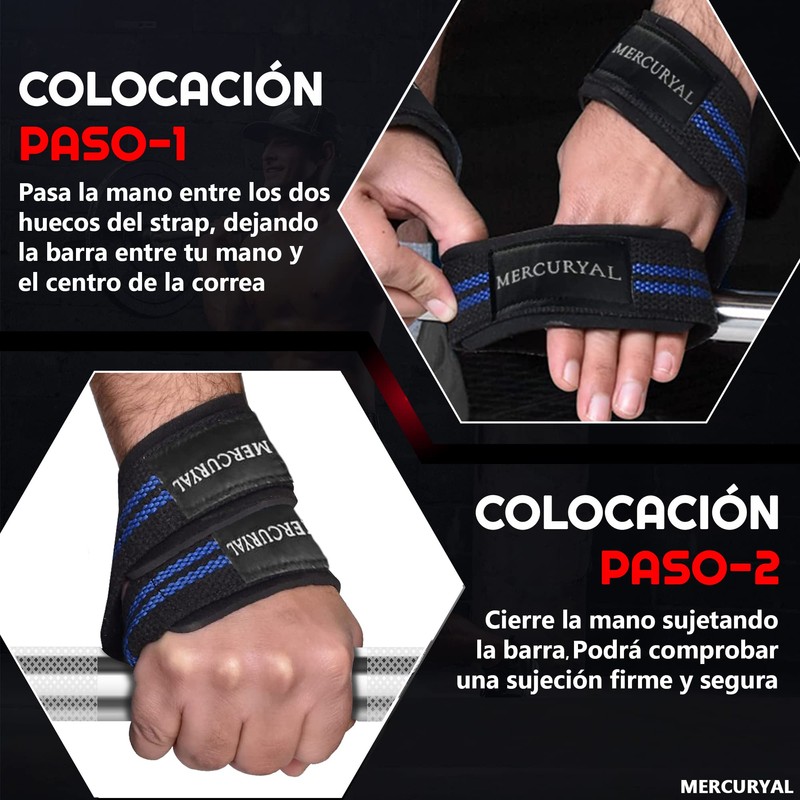 MERCURYAL Figure 8 Padded Lifting Straps Strength Training - Weight
