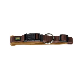 HUNTER Neoprene Vario Plus Dog Collar Nylon with Neoprene Padded 35/1.5 (S), Brown/Caramel