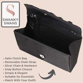 SwankySwans Chantel Womens Satin Party Prom Wedding Evening Clutch Bag Purse Burgundy