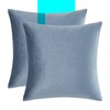 Decorative Throw Pillow Covers 16x16,Grey Blue Square Couch Pillow Covers,Velvet