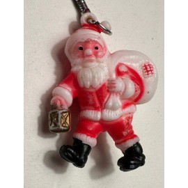 Unbranded VINTAGE 1960'S NOSTALGIC SANTA HOLDING LANTERN & SATCHEL KEYCHAIN NEW OLD STOCK