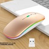 LED Wireless Slim Silent Dual-Mode 2.4G+BT Rechargeable 7-Color Portable Mobile