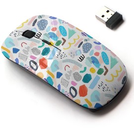 2.4G Wireless Mouse with Cute Pattern Design for All Laptops and Desktops with Nano Receiver - Creative Artistic Universal