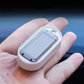 ihreesy Car LED Alarm Lamp,Solar Power LED Flashing Light Simulated Dummy Alarm Warning Light Warning Flash Lamp for Auto Vehicle Truck SUV,Blue