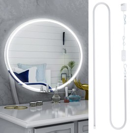 MY BEAUTY LIGHT LED Vanity Lights Strip for Mirror, 6000K Bright Daylight White Vanity Mirror Lights, 3.28FT Dimmable Makeup Light, ELT Approval 24V Stick on Lights for Mirror