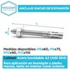 NOLDAR Bolt anchor, stainless steel, AISI 304 (A2), heavy duty