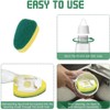 Dish Sponge with Handle 12Pcs/Set Scrub Cleaning Brush Heavy Duty