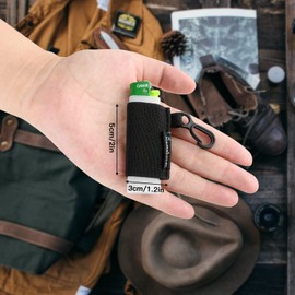 Paquete de 5 llaveros elásticos para encendedor con clip, paquete para mayor comodidad, se adapta a encendedor BIC Classic (negro)