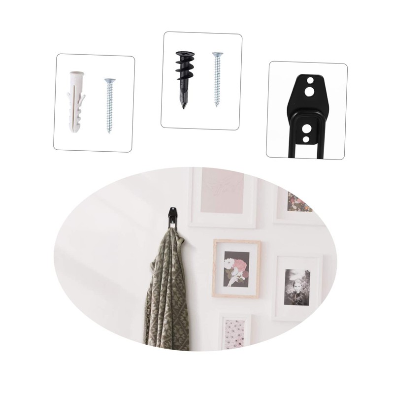Tofficu 2pcs Wall-Mounted J Shape Double Hooks Heavy Duty Garage