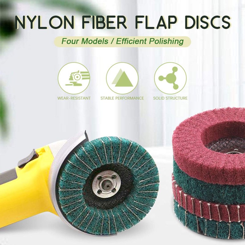 Keadic 8Pcs Nylon Fiber Flap Disc for Bench Grinder, 4