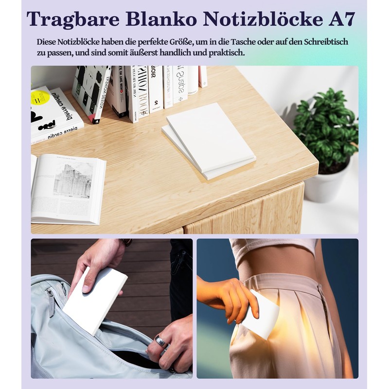 Notepad A7 Notepads Small 6 Pieces Writing Pad A7 White