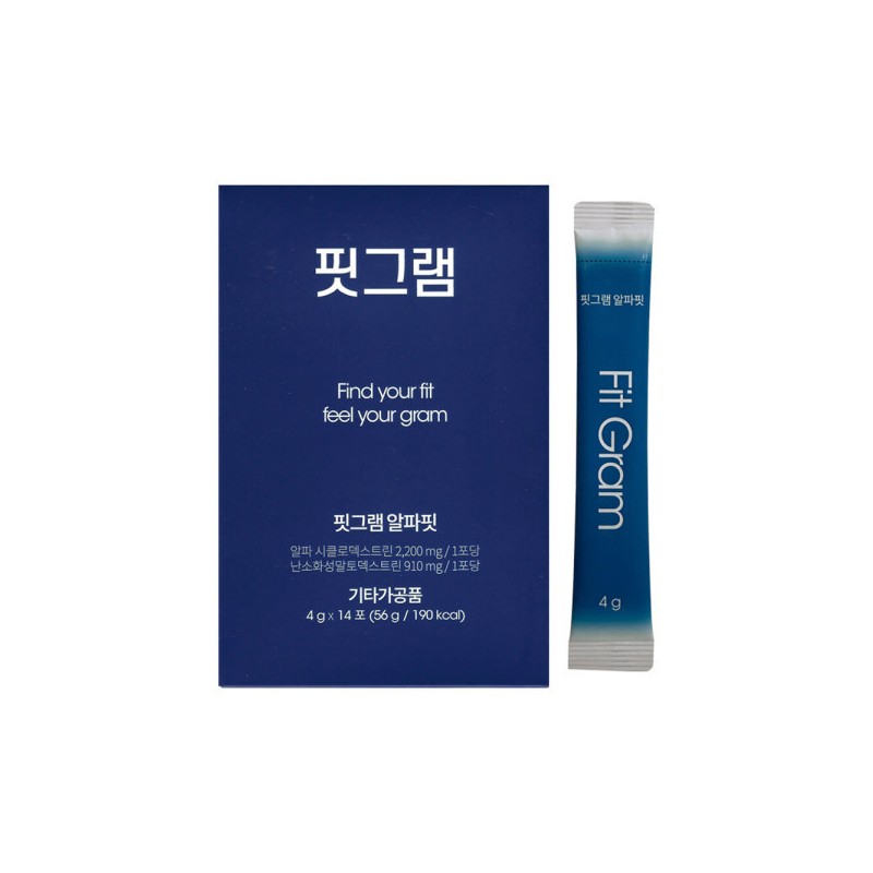 핏그램 알파핏 4 000mg 알파시클로덱스트린 4g x 14포 1개 /