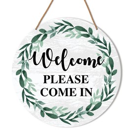 Welcome Sign for Front Door, Home Office Business Welcome Sign for Door Porch Entryway Wall Decor, Housewarming Gifts for New House Home Apartment, Welcome Please Come in