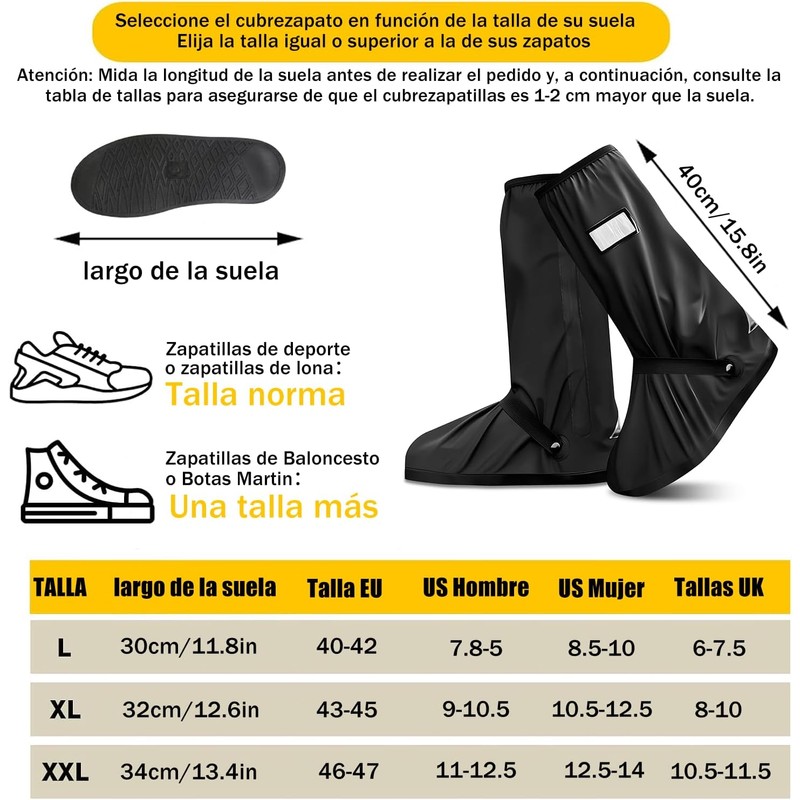 TOPONE Botas para Lluvia, Protector de Zapato Impermeable para Hombre