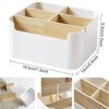 Bamboo Table Organiser Desktop, Desk Organiser, 5 Compartments Wooden Desktop