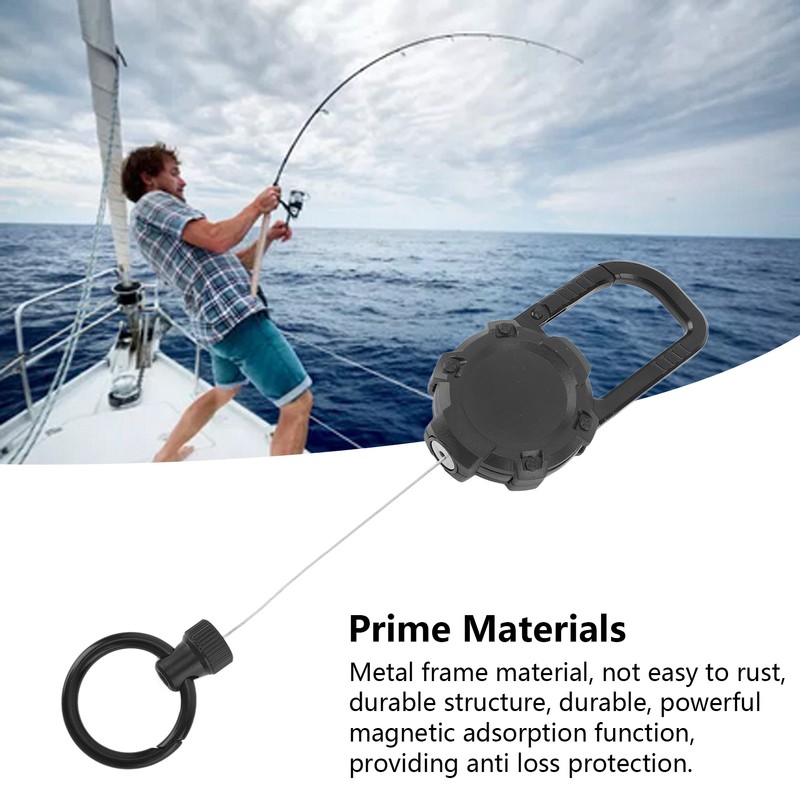 Magnetic Retractable Keychain Stainless Steel Wire Easy Pull Buckle Carabiner