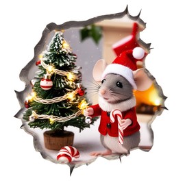 Mouse Reading Book Wall Murals Peel and Stick for Kids Room, Classroom Wall Decor - 3D Effect Wall Mural, Ideal Wall Stickers & Murals, Decorative Decal for Educational Spaces Design 21