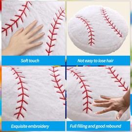 OPHRBU Baseball Sports Pillow Fluffy Soft Throw Pillow Toy ，14" Durable Sport Baseball Plush Toys,Plush Pillow Toys Gift for Kids Boy Girls Children Room Decoration