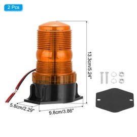 PATIKIL LED Strobe Warning Lights, 2Pcs 10V-80V Leds Flashing Lamps with Magnetic Base for Truck Tractor Vehicle Roof Forklift Golf Cart Mower UTV Car, Yellow
