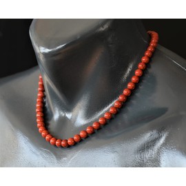 ElisaJewelryArt - Natural Red Jasper Beaded Choker Necklace Genuine Gemstone Motivation Stone Clasp Closure Necklace Unisex Necklace (20.00, Red Jasper)