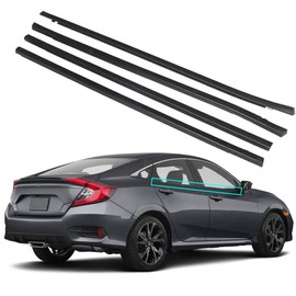 4 PCS 72450-TEA-T01 Door Weatherstrip Outside Trim Seal Belt Compatible with 2016-2021 Honda Civic Sedan, Replaces # 72410-TEA-T01, 72910-TEA-T01, 72950-TEA-T01