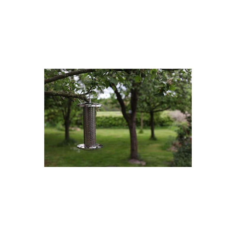 Fallen Fruits Ltd FB394 STAINLESS STEEL NUT FEEDER Bird, Silver,